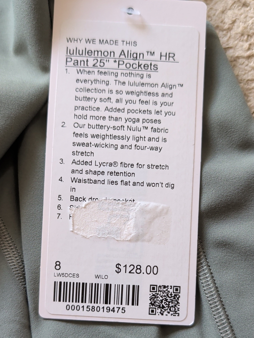 Lululemon Align High-Rise Pant 25" *Pockets Willow Leaf NWT - Picture 6 of 6